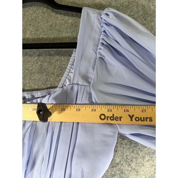 Abercrombie & Fitch Ruched Puff Sleeve Sweetheart Top - M - Picture 7 of 8